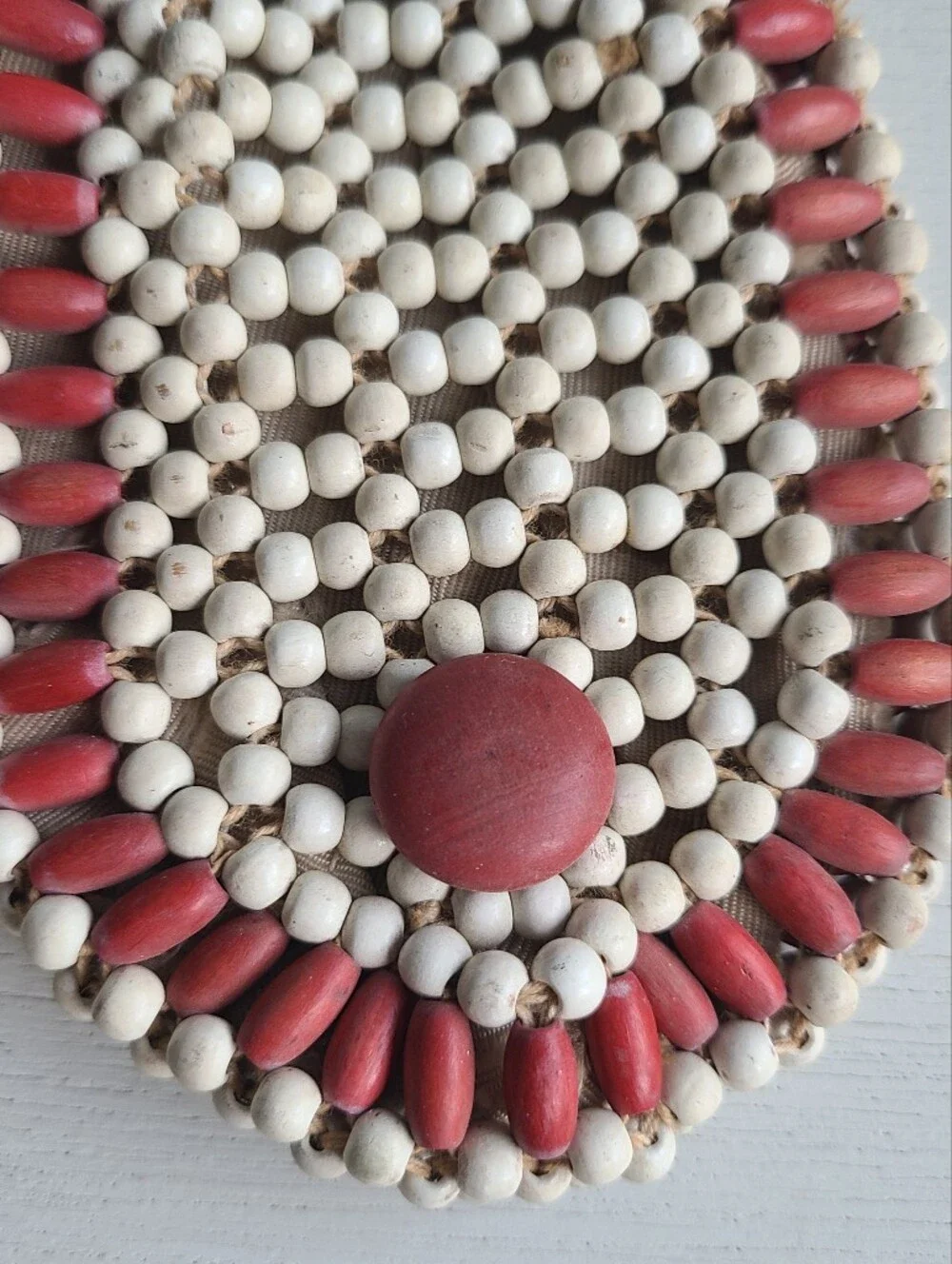 Vintage Wood Bead Clutch 1930s 1940s